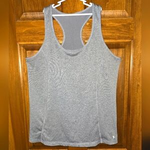Danskin Now: Vented Mesh Racerback, Workout Tank Top, Heather Gray, Size: Large